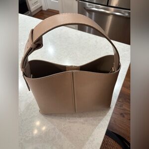 MNG Tan Leather Handbag with Strap